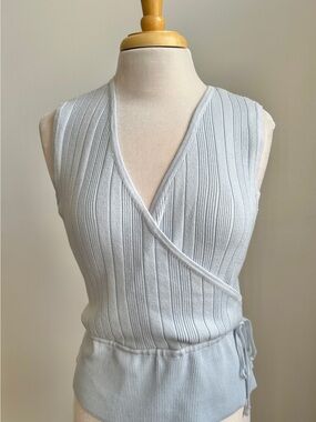 Bagatelle - Pale blue crossover sleeveless top